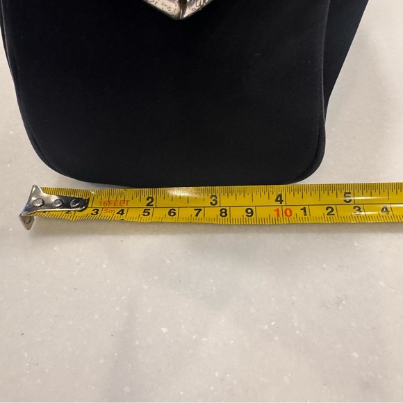 Brighton black purse shoulder bag nylon & croc embossed Leather silver detail - Picture 10 of 14